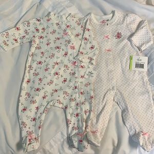 NWT bundle of 2 Little Me floral sleepers